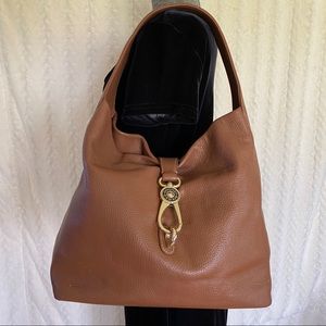 Dooney & Bourke Pebble Leather Logo Lock Bag